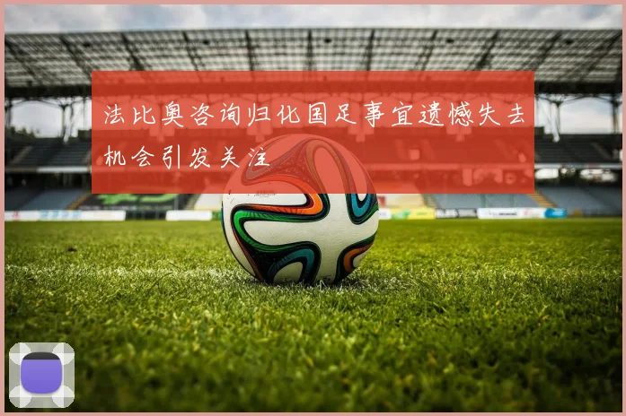 法比奥咨询归化国足事宜遗憾失去机会引发关注